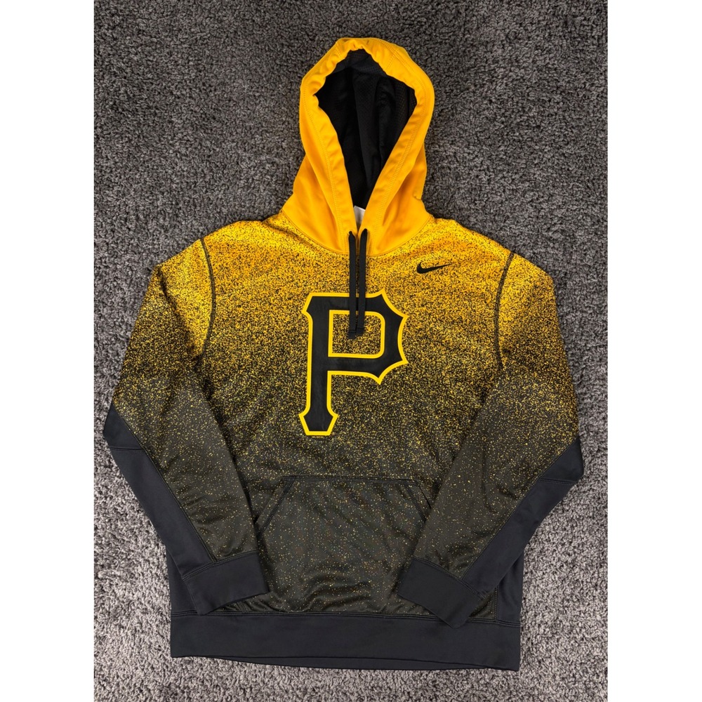 Nike Pittsburgh Pirates MLB Hoodie Mens Large Yellow Black Gradient Speckle 2014